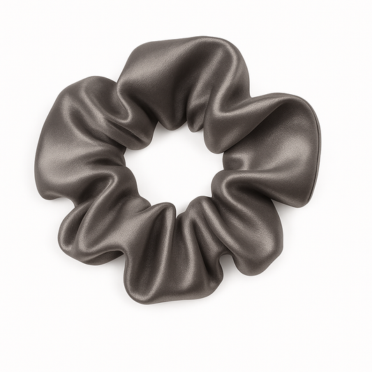 Bleekbruin satijn scrunchie