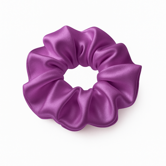 Heather mauve satijn scrunchie
