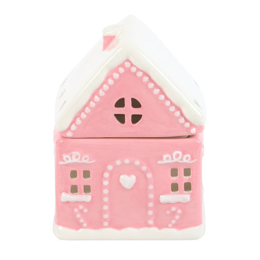 Roze gemberkoek kerst huis brander