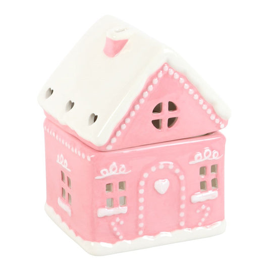 Roze gemberkoek kerst huis brander