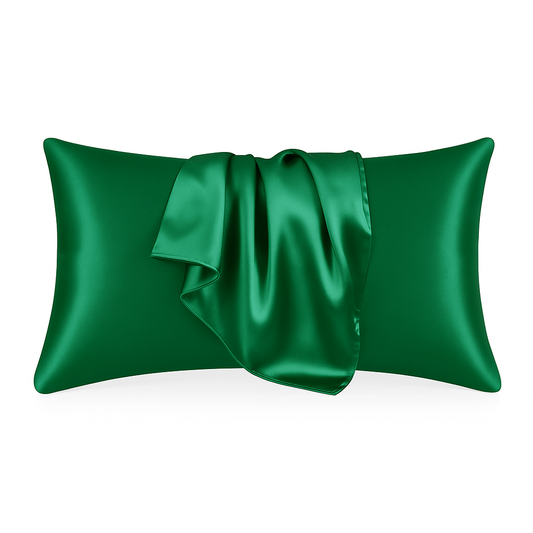 Groen satijn kussensloop