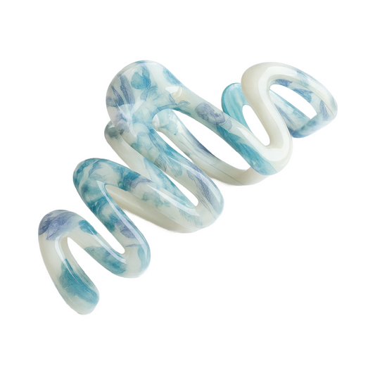 Wavy haarclip blauw