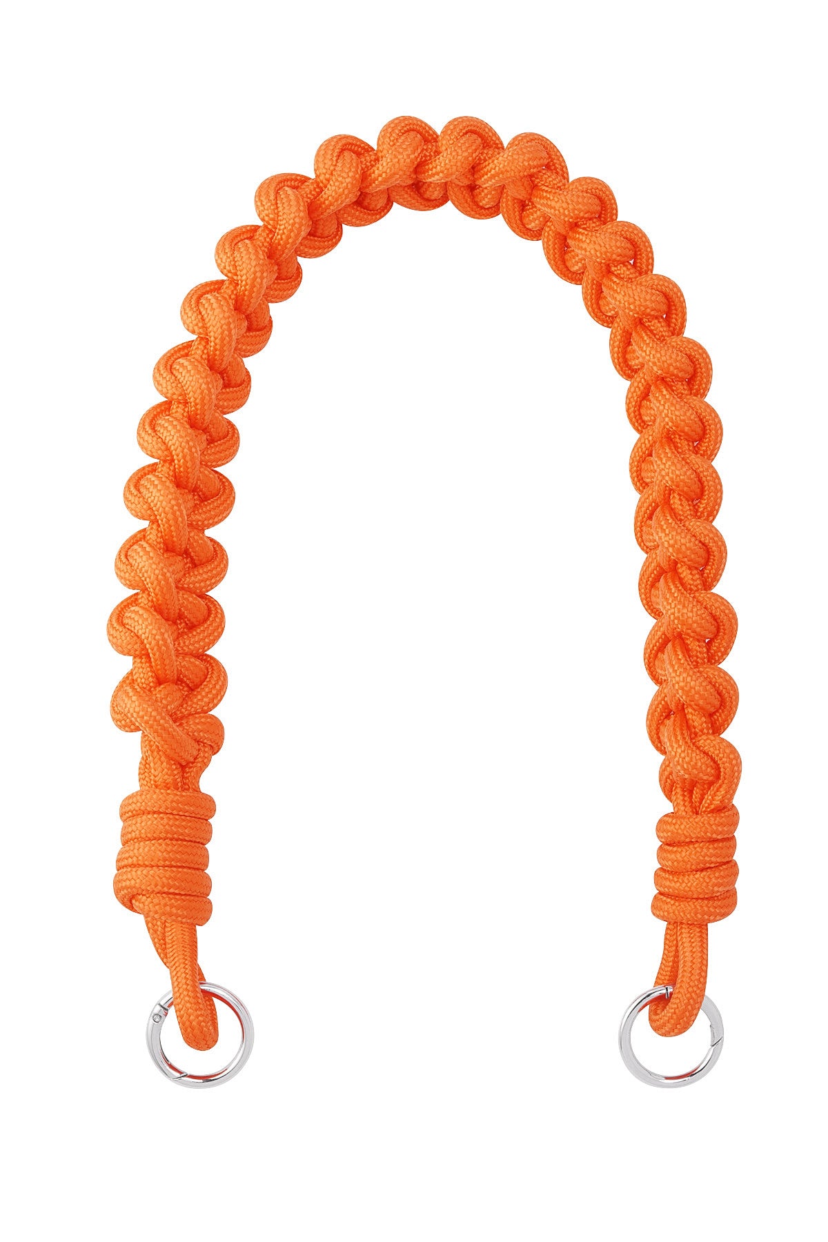 Oranje gevlochten bag strap