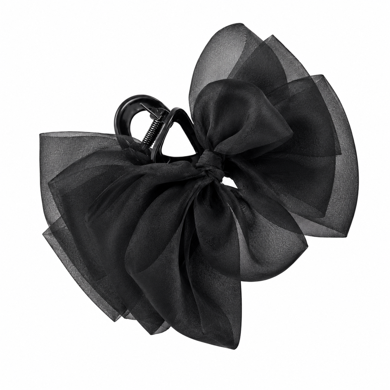 Organza bow clip zwart