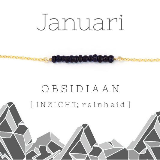 Januari birthstone ketting obsidiaan